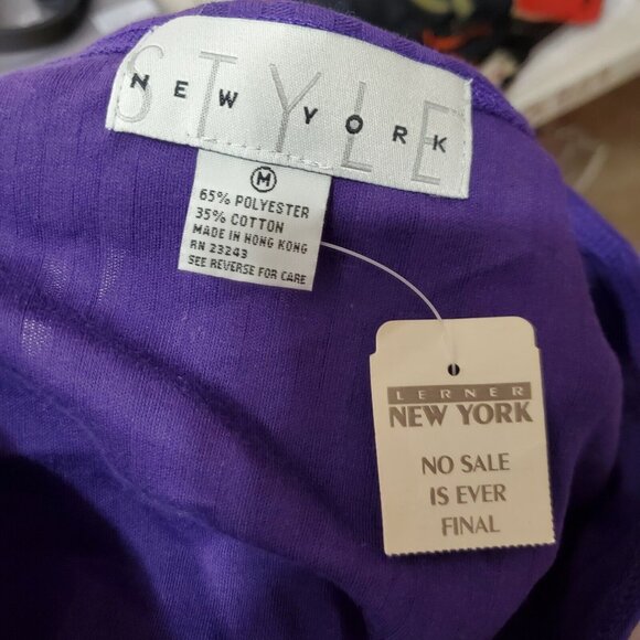 Lerner New York Women's Purple V- Neck Button Front Top Size M NWT - Picture 6 of 10